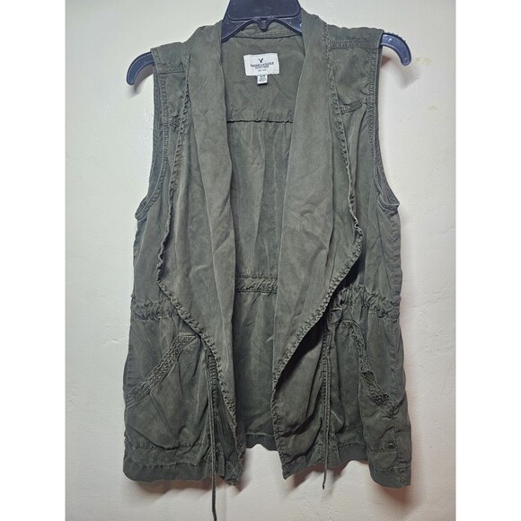 American Eagle Outfitters Jackets & Blazers - American Eagle Cargo Utility Vest Open Front Military Womens XS